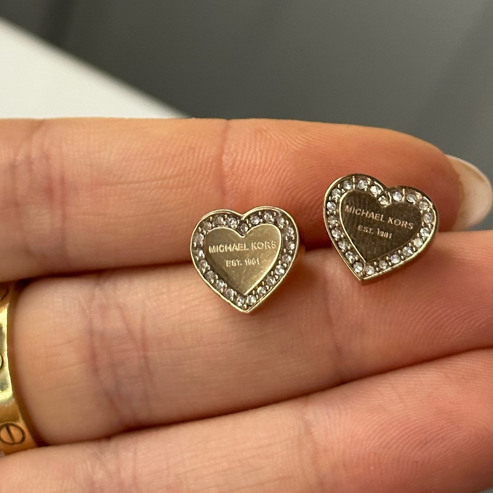 Michael Kors Heart Pavé Crystal Halo Studs